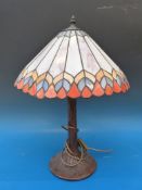 Art Nouveau coloured glass decorative ta