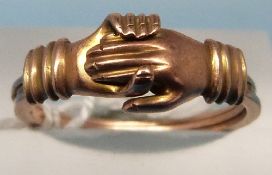 A Georgian Fede Gimmel ring comprising t