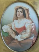 A framed and glazed watercolour of a wat