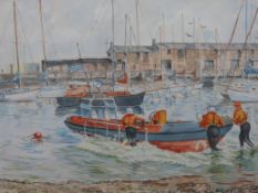 Ernest Batley watercolour of a lifeboat