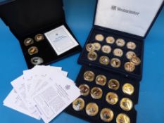 A cased set of 38 modern enamelled crown