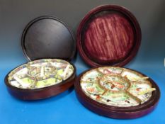 Two hors d'oeuvres hardwood Lazy Susans