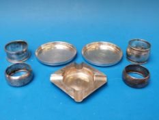 A pair of hallmarked silver trays (8cm d