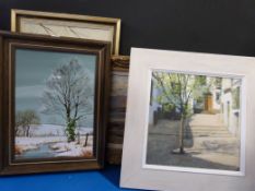 Harold Swanwick: Oil on canvas of sunset