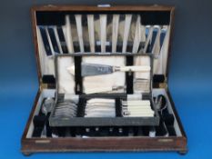 Two cased sets of plated cutlery