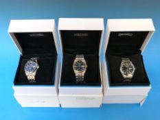Three Seiko gents wristwatches, one sola