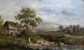 Pair of 19thC oils on board, one 