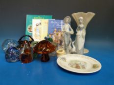 Small collection of paperweights, a Bohe