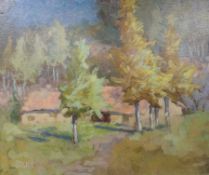 Frances Sinclair: Impressionist oil on b