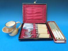 A silver mounted George Jones shaving mu