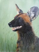 CM Dadd oil on canvas of an African dog