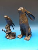 A Joanna Martin cold cast bronze of a ha