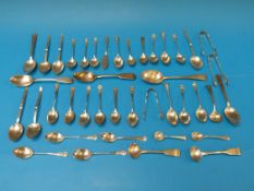 A quantity of hallmarked silver teaspoon