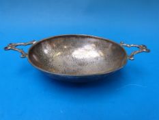An Arts & Crafts hammered hallmarked sil