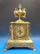A French oynx cased mantel clock