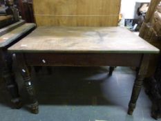 A pine kitchen table (length 115cm width