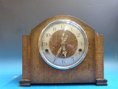 A three train oak cased Enfield mantel c