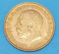 A 1913 gold half sovereign