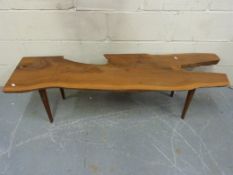 A yew coffee table (W42 x L150 x H40cm)