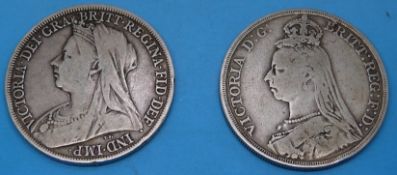 An 1899 Victorian veiled head crown toge