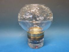 An Orrefors dimple glass night / storm l