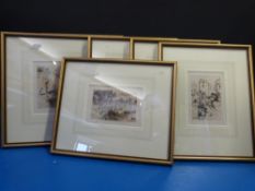 Six E Philip Pimlott dry point etchings