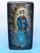 A Russian lacquer rectangular box, the l