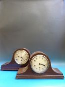 Two Napoleon hat cased mantel clocks wit