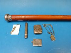 A hallmarked silver vesta, hallmarked si