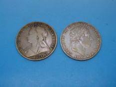 An 1820 George III crown LX, together wi