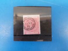 GB 1867 5s pale rose plate 1, used with