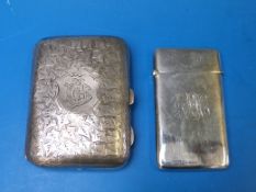 Hallmarked silver card case and silver c
