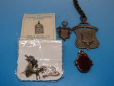 Two hallmarked silver fobs, a hallmarked