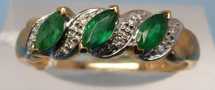 A yellow metal ring marked 9ct gold set