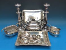 A good pair of 19thC plated candlesticks
