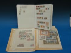 A folder of GB and Europe stamps etc