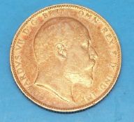 A 1905 gold full sovereign (Perth Mint)