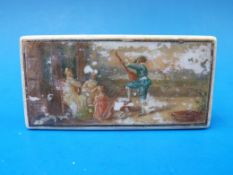 A 19thC gold and silver inlaid ivory box