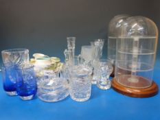 A collection of glass to include domes f