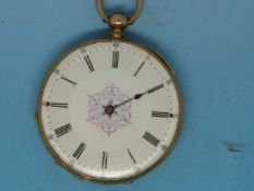 A small ladies' fob watch marked 18k (in