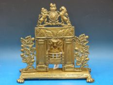 A 19thC brass mantelpiece model of an op