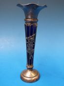 An unusual hallmarked silver and blue gl