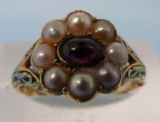 A Georgian hallmarked 18ct gold ring set