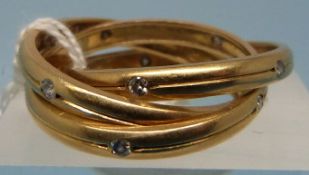 A Cartier 18ct gold Russian wedding band