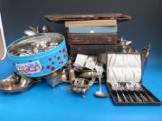 A large collection of silver plate inclu