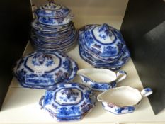 A blue and white dinner service by B & L