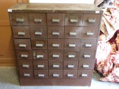 A 30-drawer metal engineer's or filing c