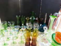 A quantity of decorative glass vases tog