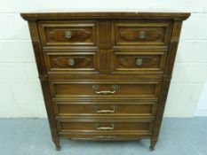 Two reproduction chests of five drawers