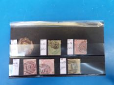 A stockcard of Victorian GB stamps (six)